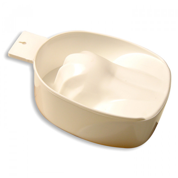 Nail Manicure Bowl, white with handle.